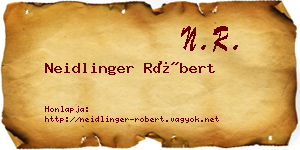 Neidlinger Róbert névjegykártya